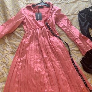 Pink satin dress